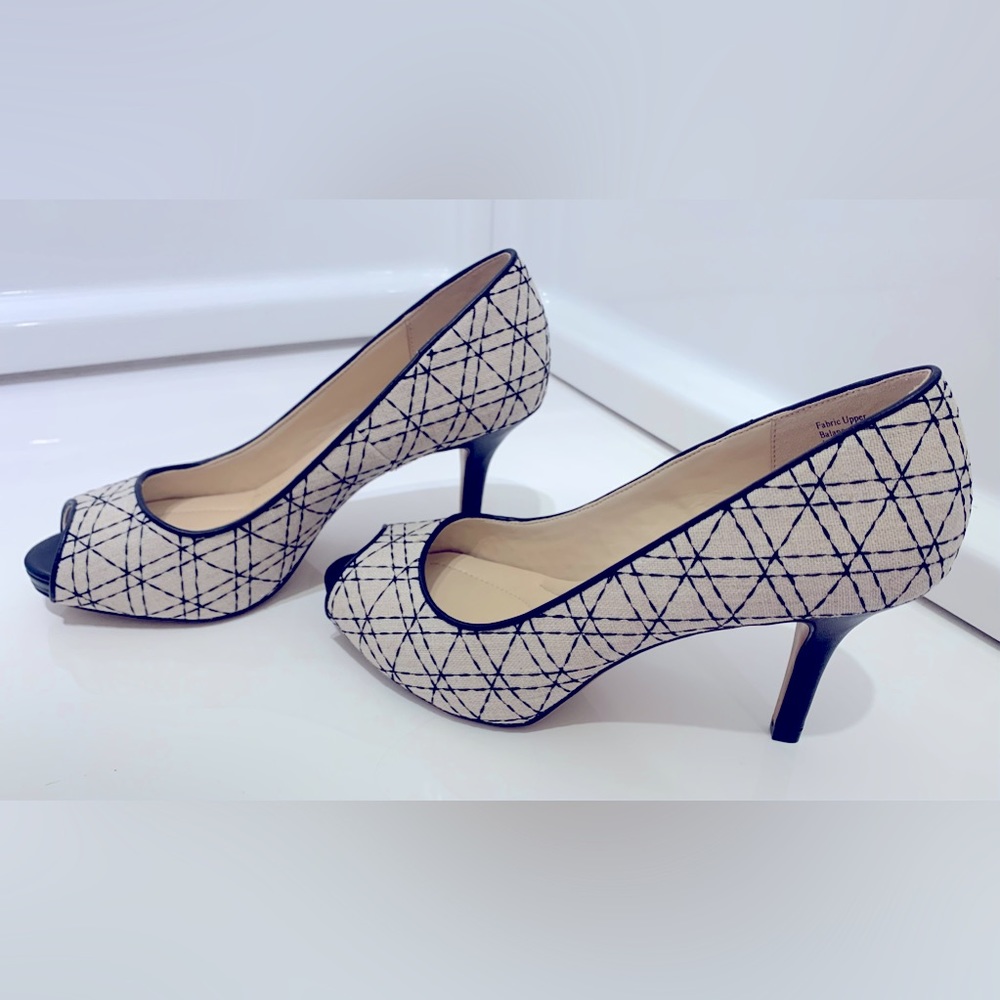 Coach and Four, peep toe heels. Size 9